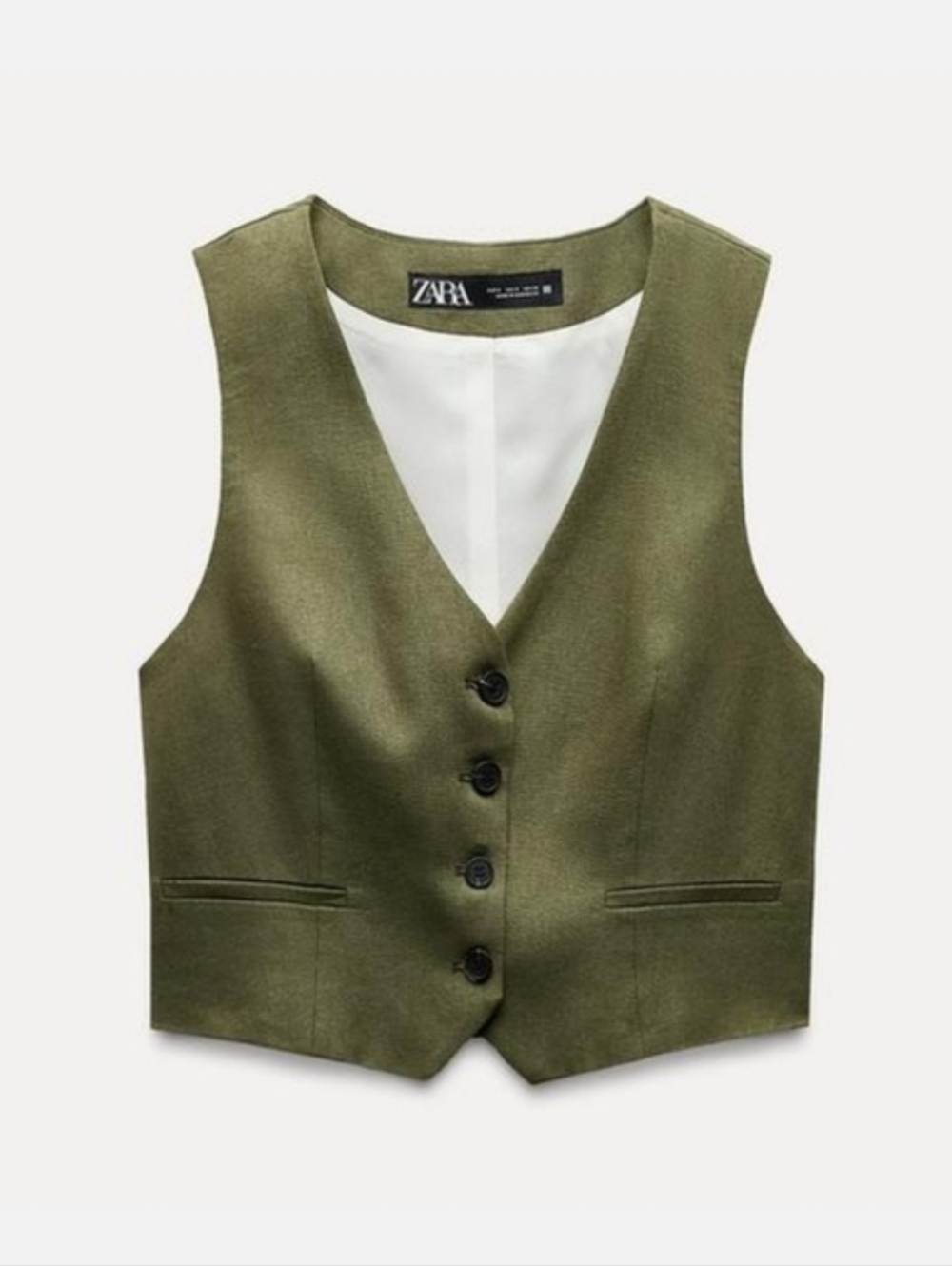 ZARA TAILORED LINEN BLEND VEST